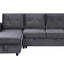 Hudson - Reversible Sleeper Sectional Sofa With Storage Chaise - Dark Gray
