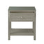 Dylan - Wooden End Side Table Nightstand With Glass Top And Drawer
