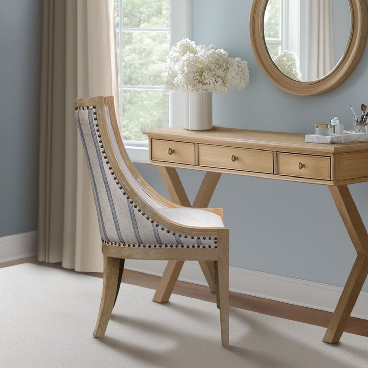 Upholstered Dining Chair With Nailhead Trim