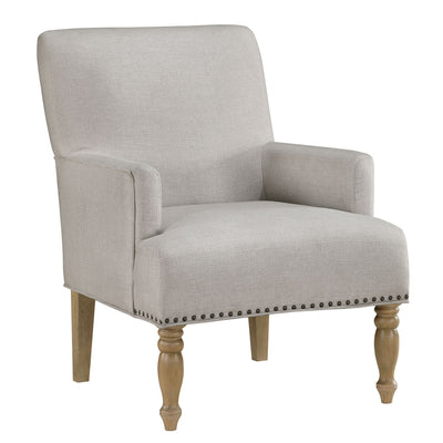 Alice - Upholstered Arm Chair With Nailheads - Beige