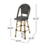 Outdoor Rattan And Aluminum French Barstools (Set of 2)