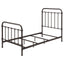 Twin Panel Bed With Ornate Design - Bronze