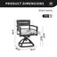 Outdoor Patio Swivel Rocker With Outdoor Grade Sunbrella Fabric Cushions (Set of 2) - Ember Black