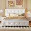 Upholstered Platform Bed With Classic Headboard And Drawers, No Box Spring Needed