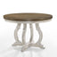 Havanna - 5 Piece Wide Round Dining Table With Off White Chairs (Set of 5) - Vintage Walnut