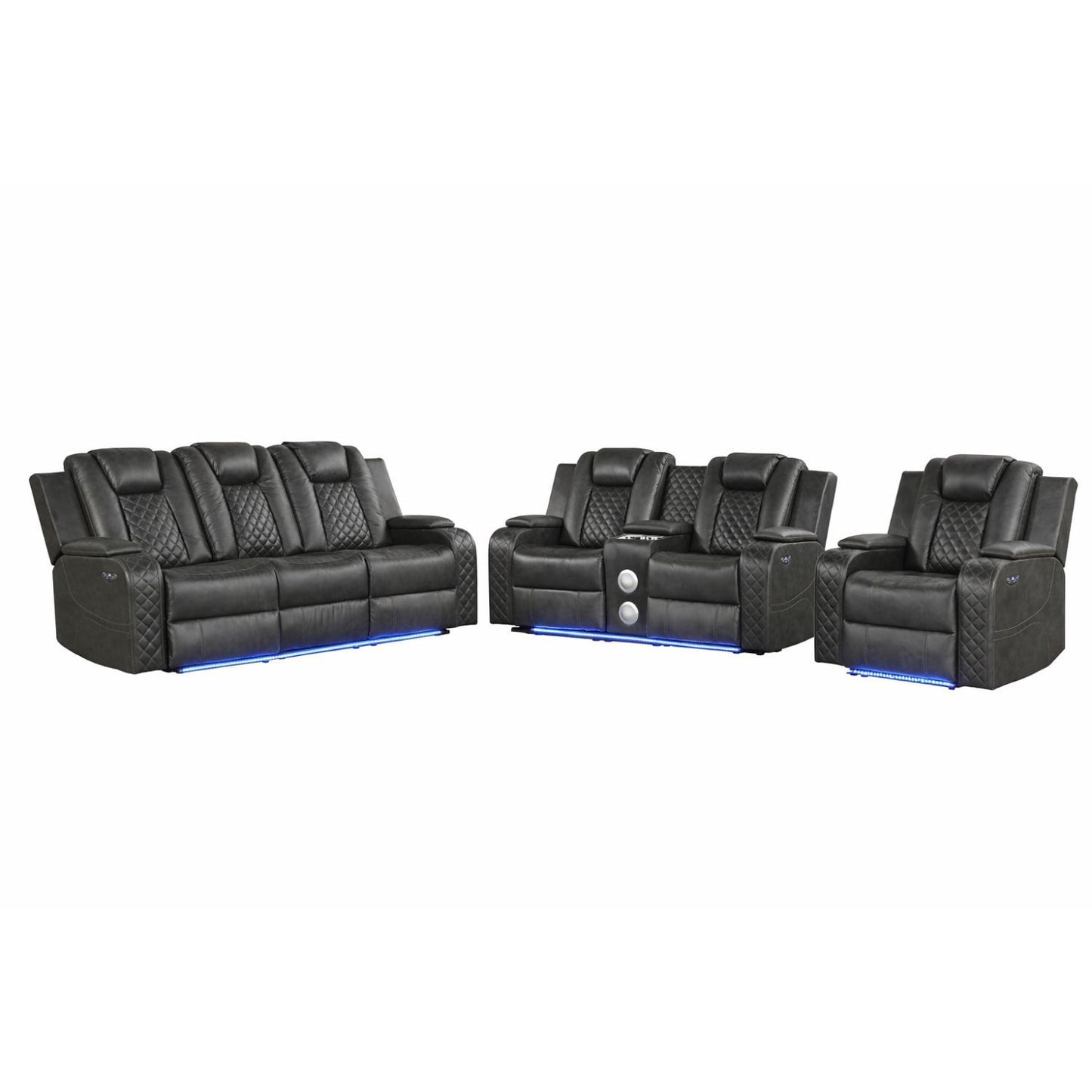Benz - LED & Power Recliner With Adjustable Headrests And Ambient LED Lighting