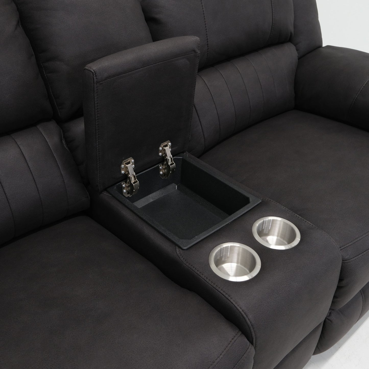 Reclining Console Loveseat - Black - Fabric