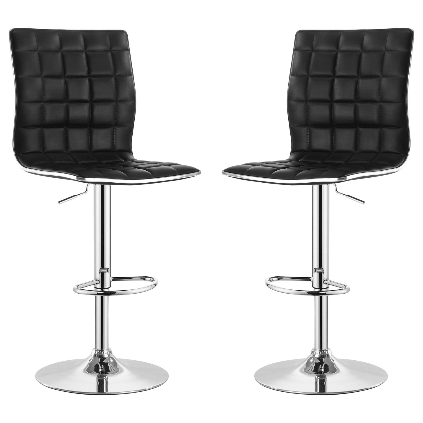 Waffle - Adjustable Bar Stool (Set of 2) - Black