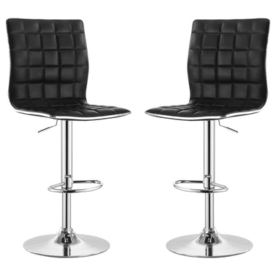 Waffle - Adjustable Bar Stool (Set of 2) - Black