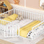 Metal Floor Bed Frame With Fence And Door