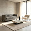 Button Tufted Loveseat, 2 Seater With Square Arm Couch For Living Room