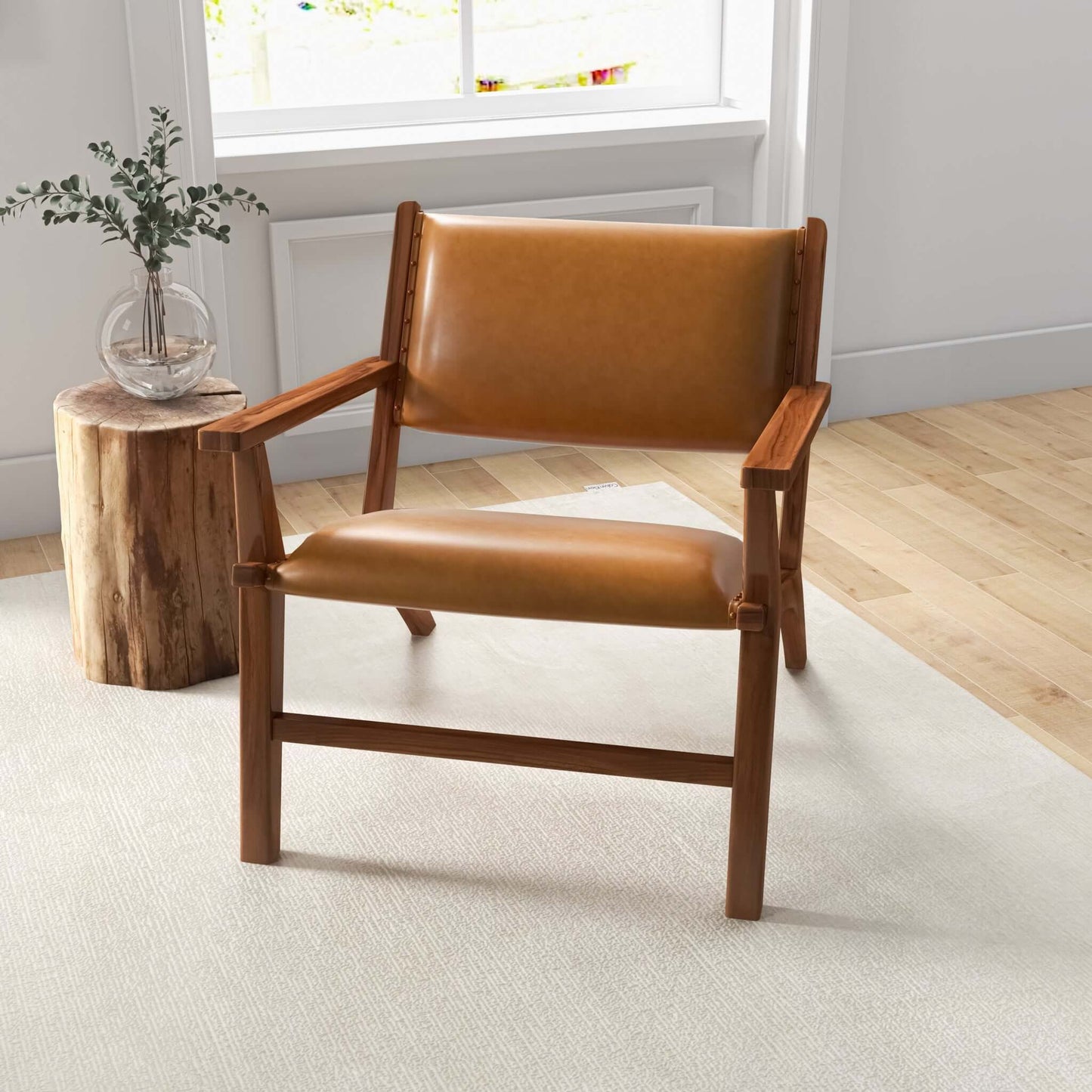 Hendrix - Antique Arm Chair - Brown / Rustic / Tan