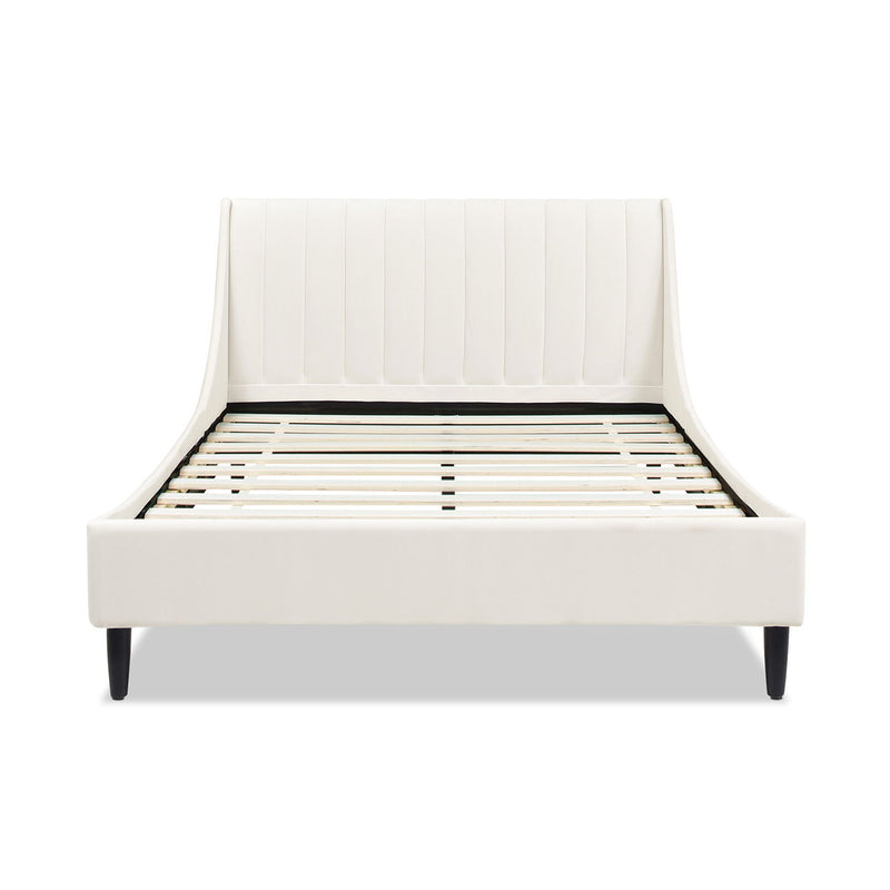 Aspen - Juego de cama de plataforma moderno con cabecero capitoné vertical