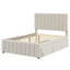 Upholstered Platform Bed With Twin Size Trundle And 3 Drawers