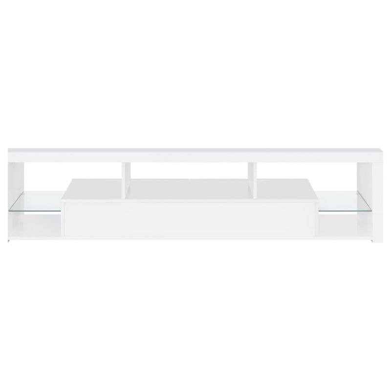Lance - 2 Drawer TV Stand With Shelves - Gloss White