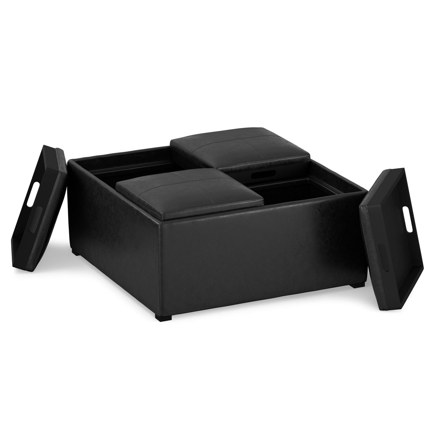 Avalon - Upholstered Square Coffee Table Storage Ottoman