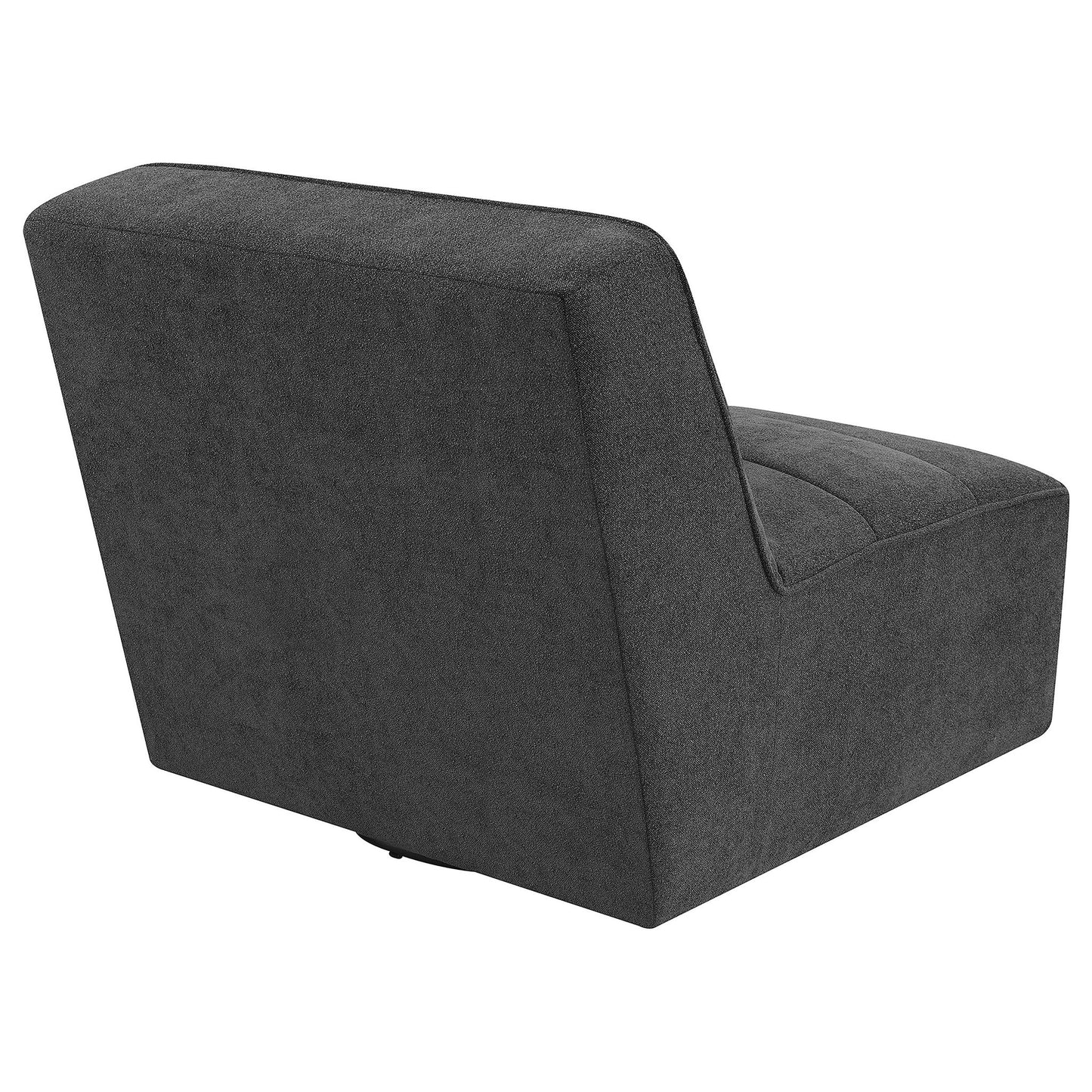 Manhattan - Swivel Tufted Chair Armless Accent Chair, 360 Degree Swivel Base - Charcoal