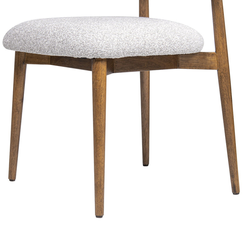 Locke - Silla de comedor tapizada moderna con estructura - Gris