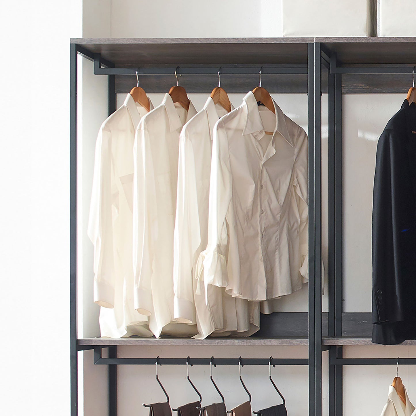 Monica - Modular Design Walk-In Closet System - Rustic