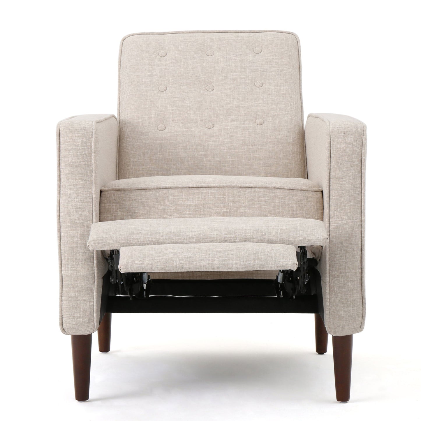Mid-Century Modern Recliner With Button Tufted Waffle Stitch