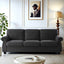 Soft Sofa, Upholstered 3 Seater Couch With High Density Foam, Loose Back Cushions And Turned Legs