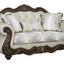 Pierce - Loveseat With 3 Pillows - Beige / Cherry