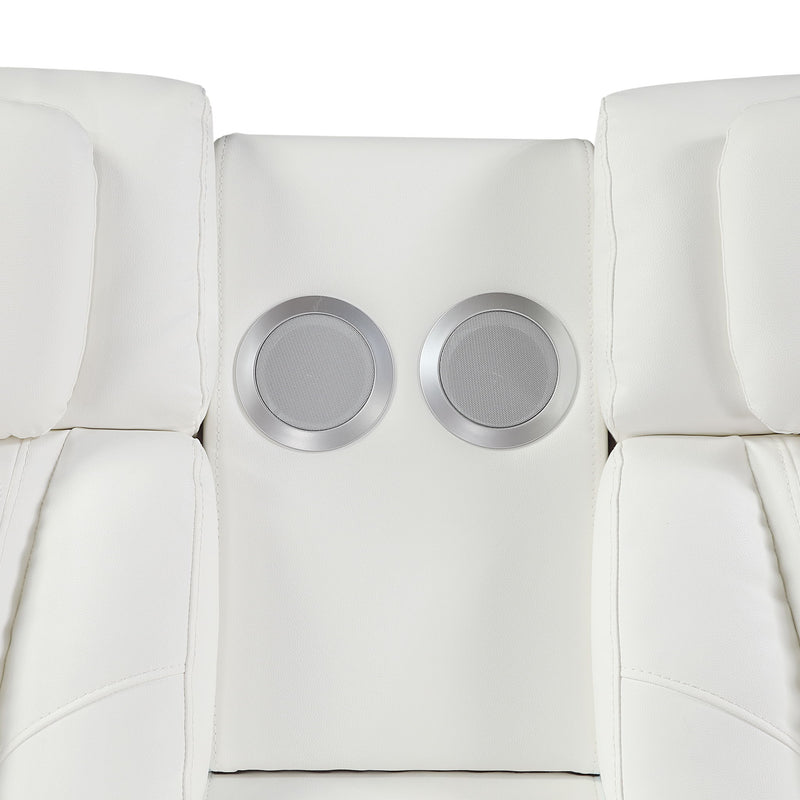 Electra - Power Reclining Loveseat With Power Headrests, Console, Speakers, Massage, LED Lighting And USB Control