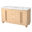 Double Sink Bathroom Vanity With Sinks, Soft Close Doors & 3 Drawers - Wood