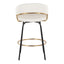 Jie - Fixed Height Contemporary Counter Stool With Swivel Round Footrest (Set of 2)