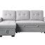 Ashlyn II - 84"W Woven Fabric Reversible Sleeper Sectional Sofa with Storage Chaise