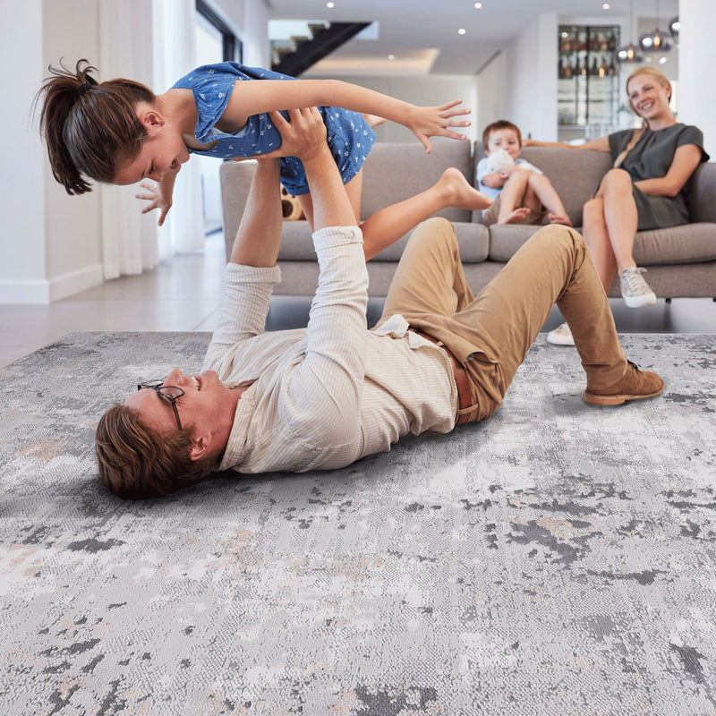 Marfi - 6' X 9' Abstract Area Rug - Gray Multi
