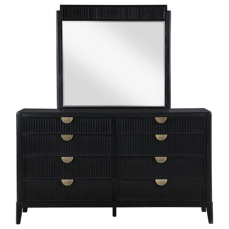 Ennis - 8 Drawer Dresser With Mirror - Black