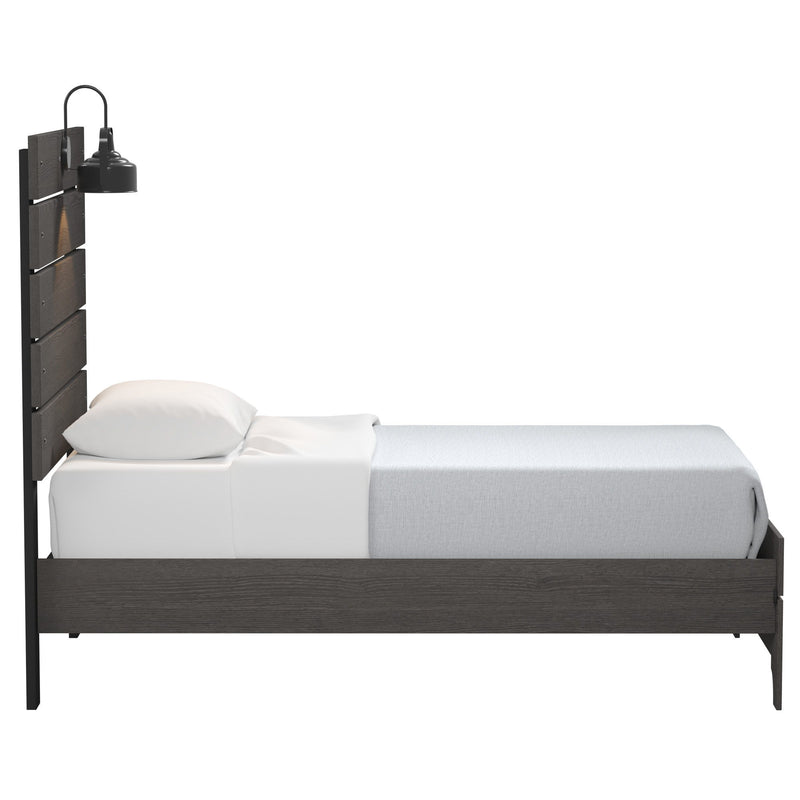 Twin Bed With Integrated Lights - Brown