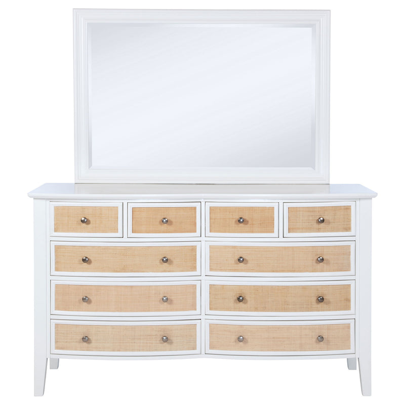 Talia - 10 Drawer Dresser And Mirror Set - White
