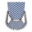 Outdoor Rattan French Barstool Set,, Bamboo, Seat Height - Navy Blue / White
