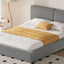 Upholstered Platform Bed, Grounded Bed With Solid Frame