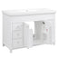 Bathroom Vanity & Sink, 6 Soft Close Drawers & Double Doors - White