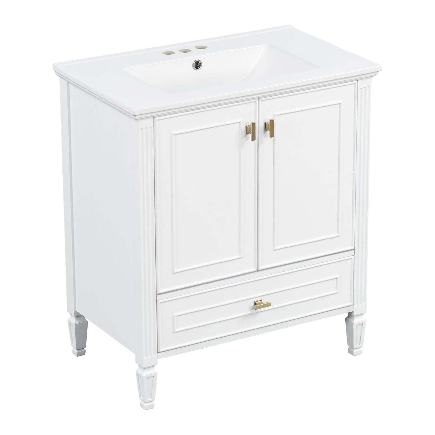 Freestanding Vanity With 1 Drawer & 2 Soft Close Doors With Door Mounted Storage