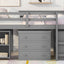Loft Low Study Bed With Cabinet, Shelves And Rolling Portable Desk, Multiple Functions