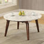 Gasha - Coffee Table - White Marble / Walnut