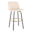 Toriano - Contemporary Fixed Height, Barstool With Swivel & Round Footrest (Set of 2)