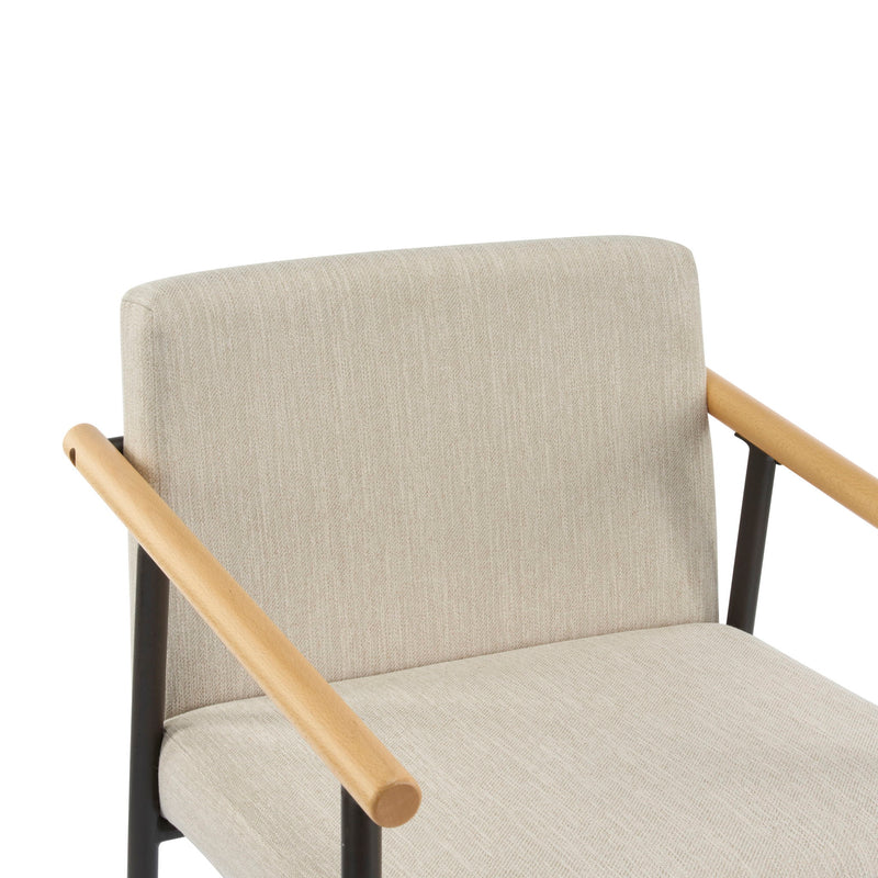 Counter Stool Set With Iron Frame - Espresso / Beige
