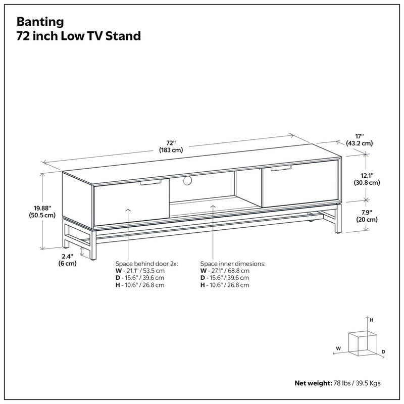 Banting - Low TV Stand - Walnut Brown
