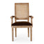 Elegant French Country Style Dining Chair With Cane Backrest