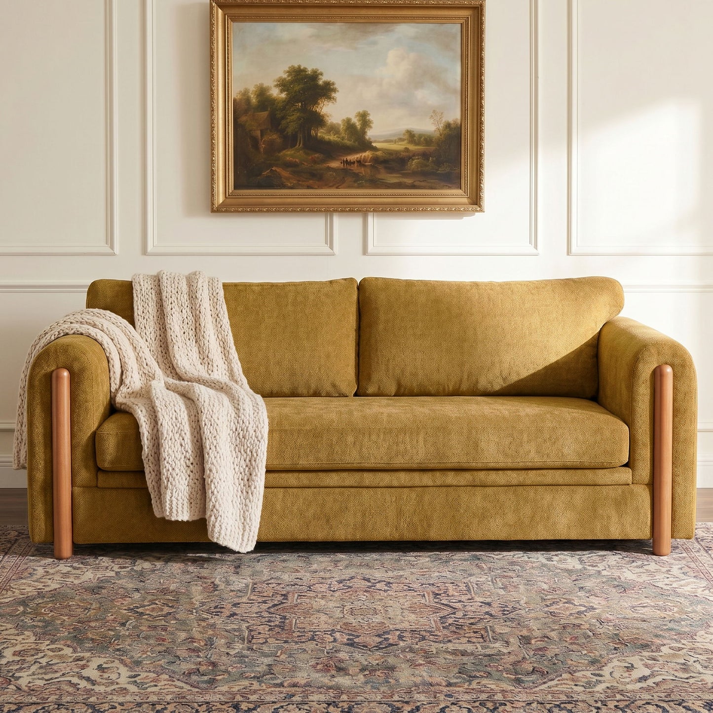 Modern 3 Seater Upholstered Couch Sofa For Living Room