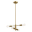 Trellis - 4 Lights Modern Gold Chandelier Vintage Pendant Fixture For Living Room - Clear / Gold
