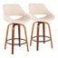 Fabrico - Mid Century Modern Fixed Height Counter Stool And Round Footrest (Set of 2)