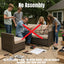 Wide Patio Sectional With Cushions - Brown