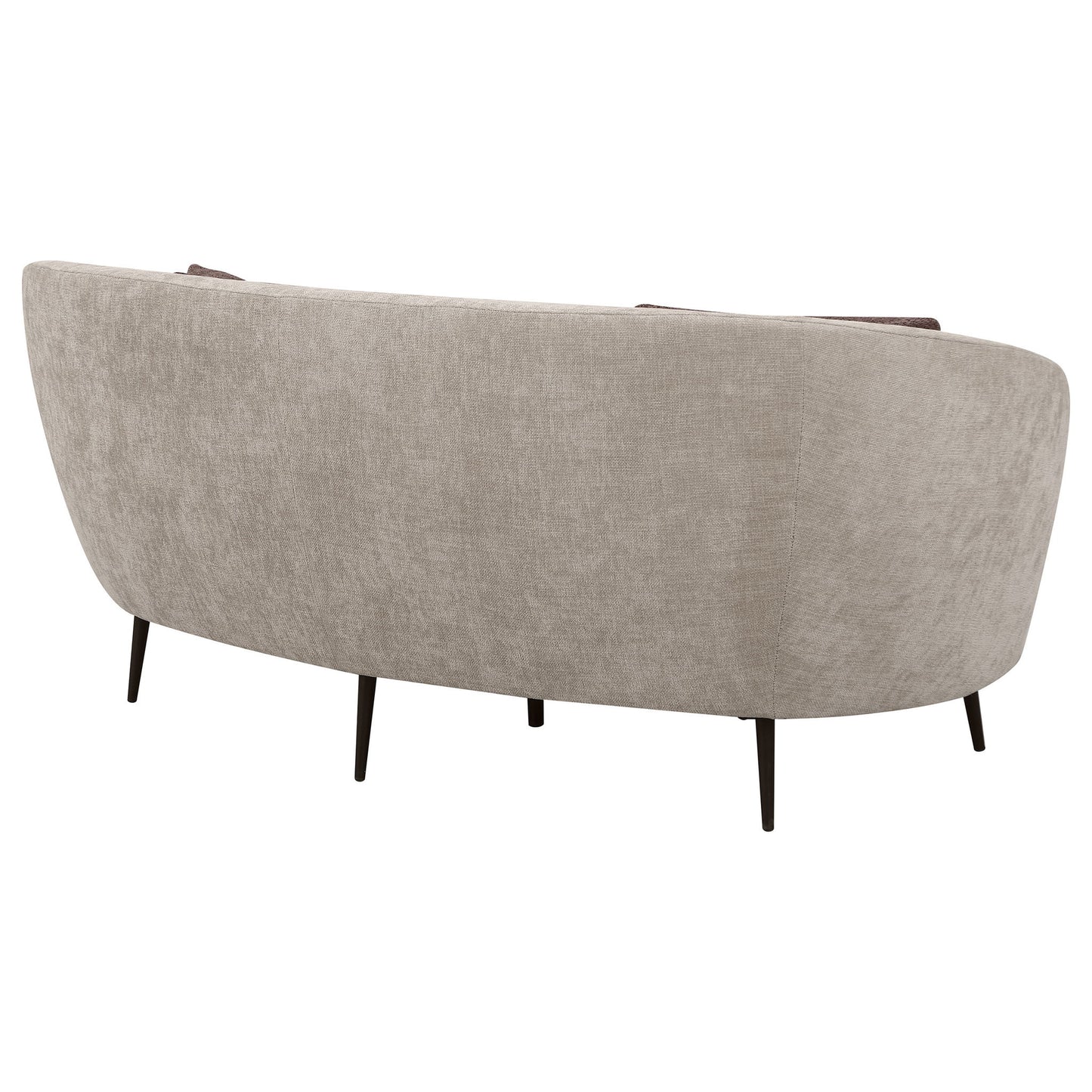 Saanich - Upholstered Curved With Plump Accent Pillows - Beige