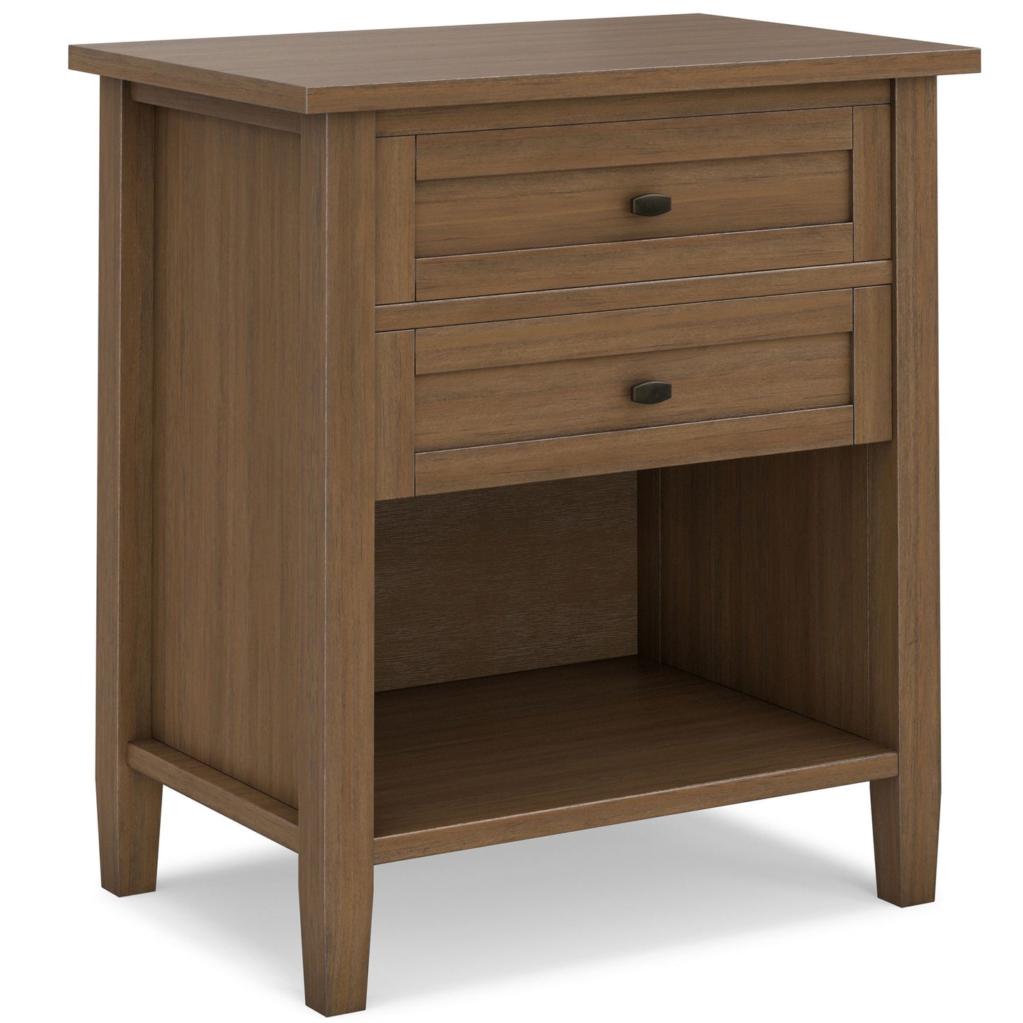 Warm Shaker - Bedside Table With 2 Drawers - Brown